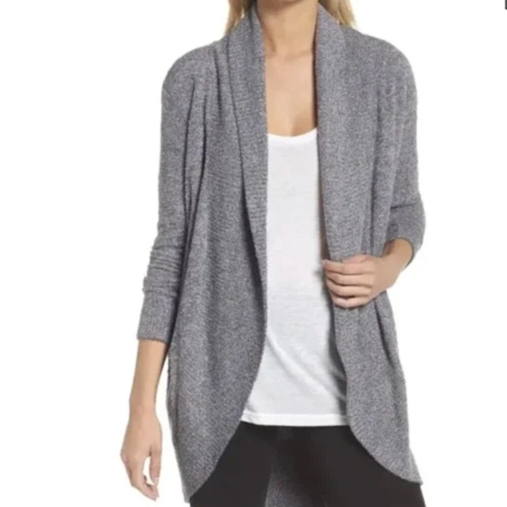 Barefoot Dreams CozyChic Lite Circle Cardigan Shawl Collar Loungewear Cozy M